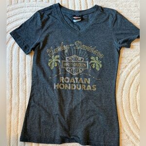 Harley-Davidson Charcoal Tee with Gold Accents